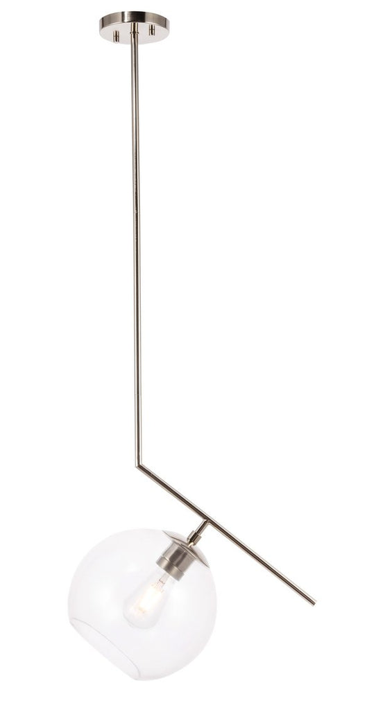 ZC121-LD8036D10C - Living District: Ryland 1 light Chrome and Clear glass pendant