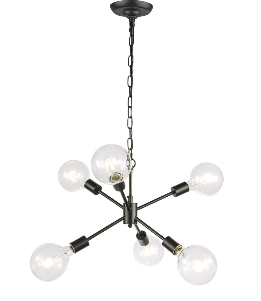ZC121-LD5033D16BK - Living District: Nolan 6 light Black pendant