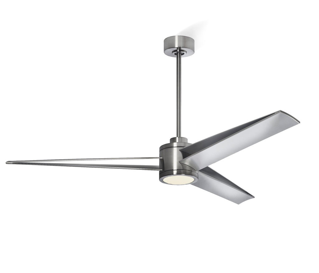 *CLOSE OUT PRICE* LIMITED QTY AVAILABLE - Apollo 60 inch Brushed Steel Ceiling Fan - With LED Light Kit - Indoor/Outdoor Ceiling Fan - G7-CS/4724/60