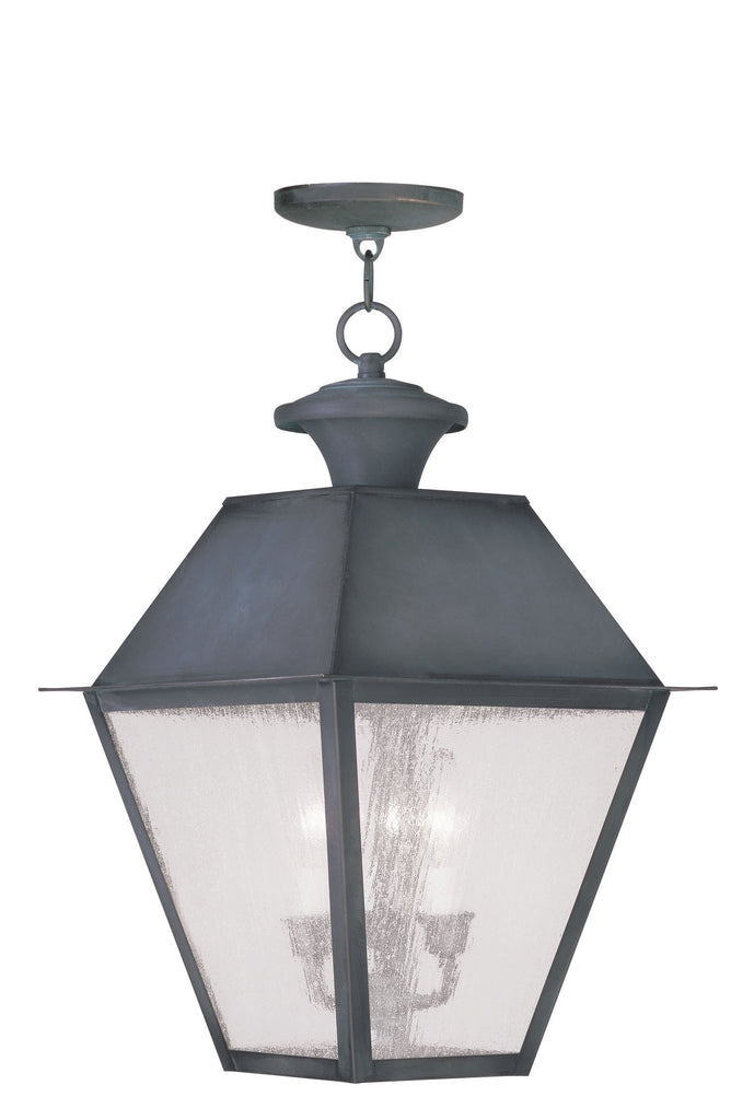 Livex Mansfield 3 Light Charcoal Outdoor Chain Lantern - C185-2170-61