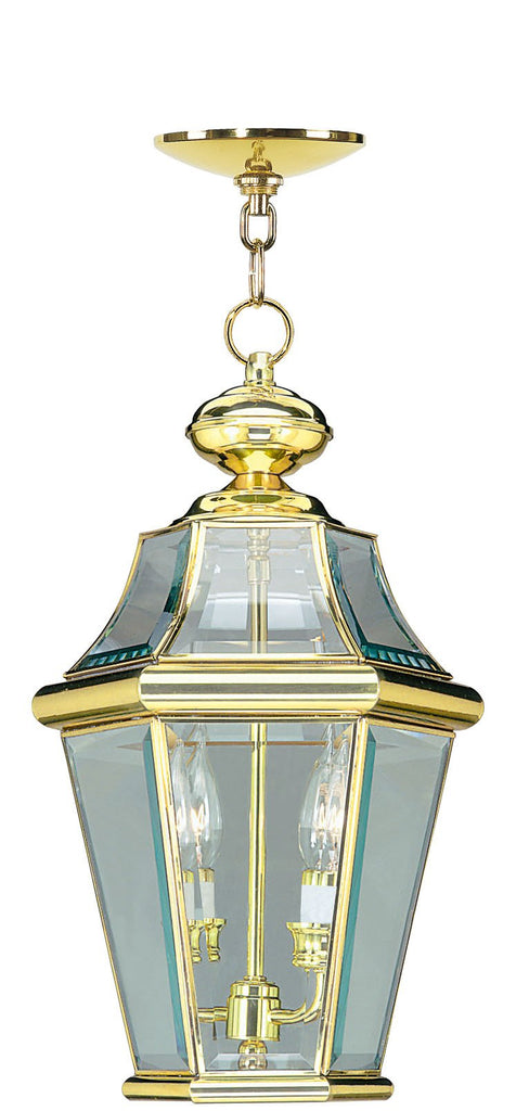 Livex Georgetown 2 Light PB Outdoor Chain Lantern - C185-2265-02