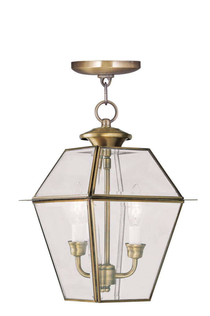 Livex Westover 2 Light AB Outdoor Chain Lantern - C185-2285-01