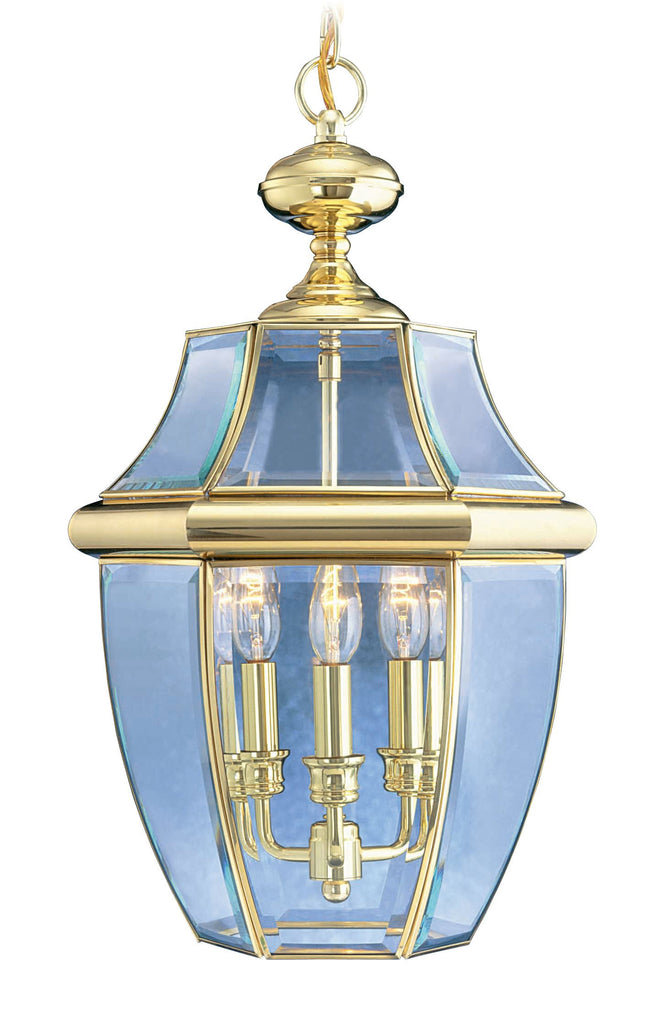 Livex Monterey 3 Light PB Outdoor Chain Lantern - C185-2355-02
