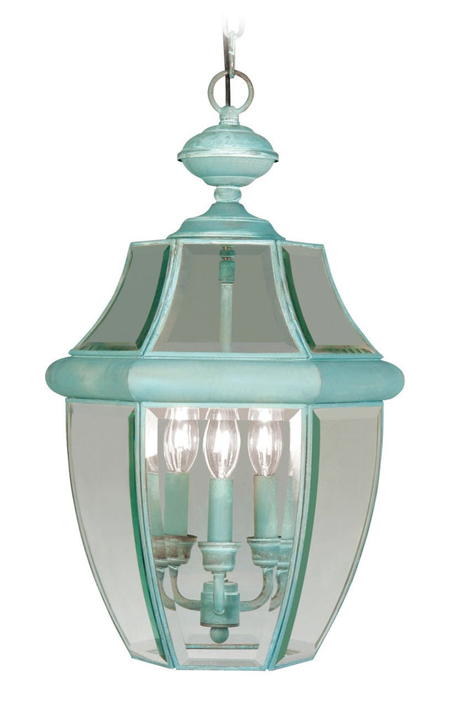Livex Monterey 3 Light Verdigris Outdoor Chain Lantern - C185-2355-06
