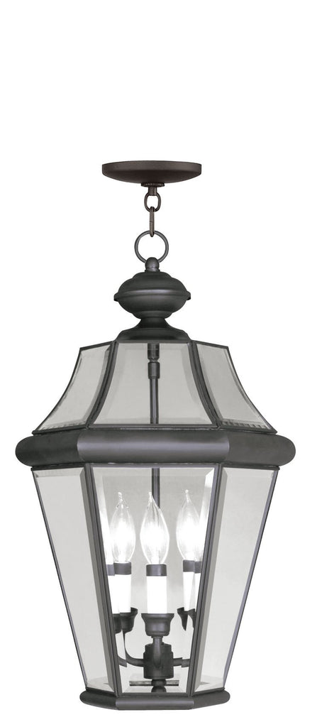 Livex Georgetown 3 Light Bronze Outdoor Chain Lantern - C185-2365-07
