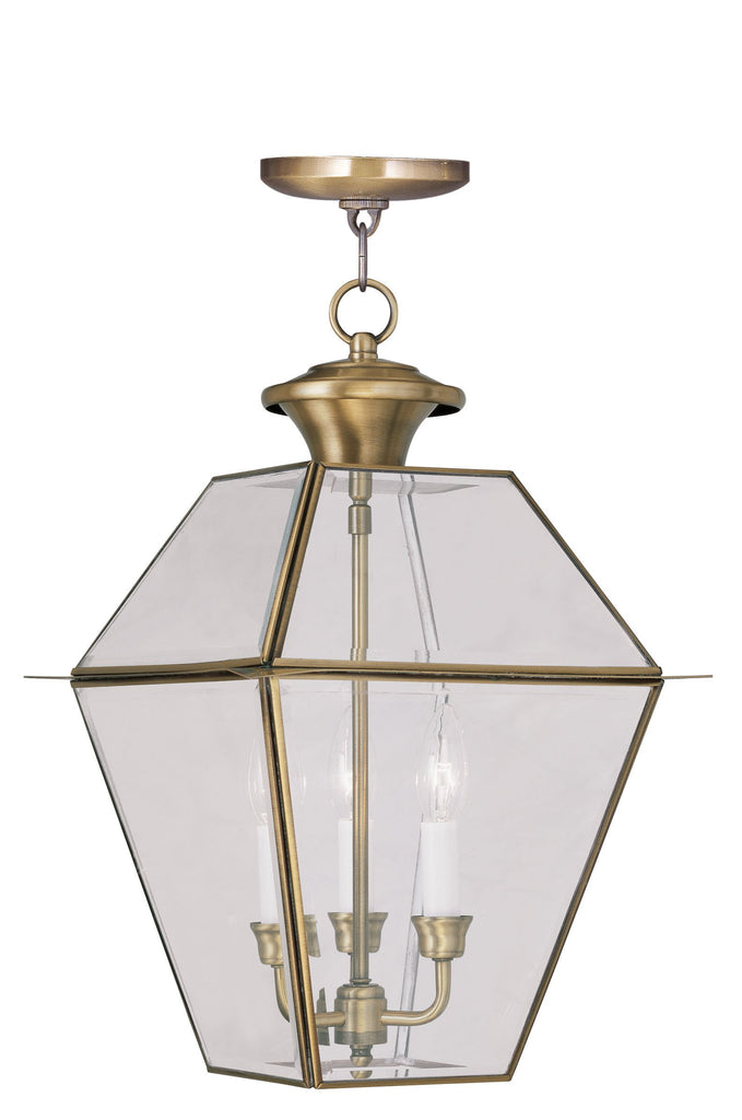 Livex Westover 3 Light AB Outdoor Chain Lantern - C185-2385-01