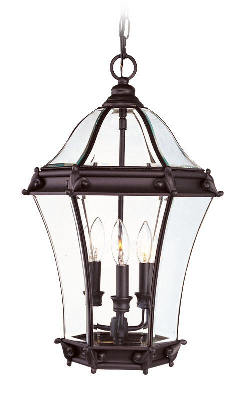 Livex Fleur de Lis 3 Light Bronze Outdoor Chain Lantern - C185-2625-07