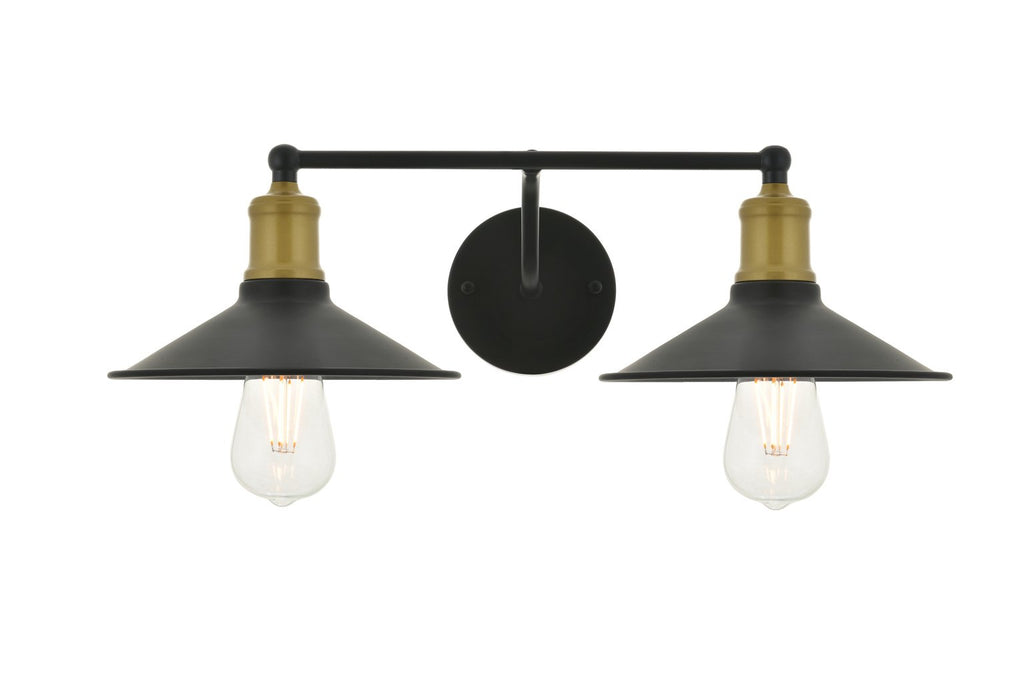 ZC121-LD4033W21BRB - Living District: Etude 2 light brass and black Wall Sconce