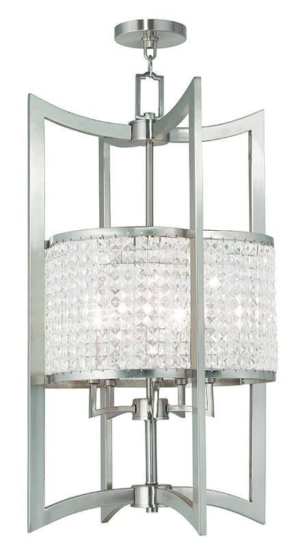 Livex Grammercy 5 Light Brushed Nickel Lantern - C185-50569-91