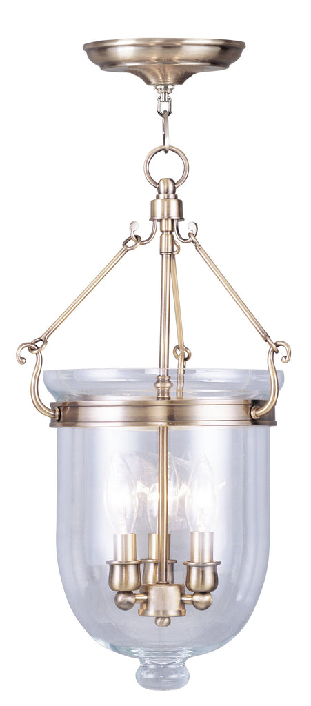 Livex Jefferson 3 Light Antique Brass Chain Lantern - C185-5063-01