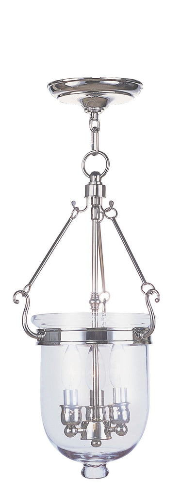 Livex Jefferson 3 Light Polished Nickel Chain Lantern - C185-5063-35