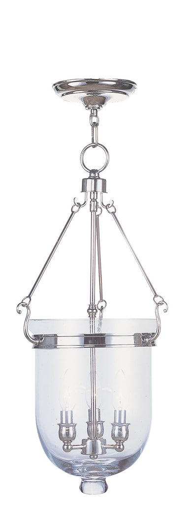 Livex Jefferson 3 Light Polished Nickel Chain Lantern - C185-5064-35