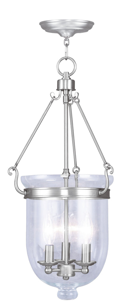 Livex Jefferson 3 Light Brushed Nickel Chain Lantern - C185-5064-91