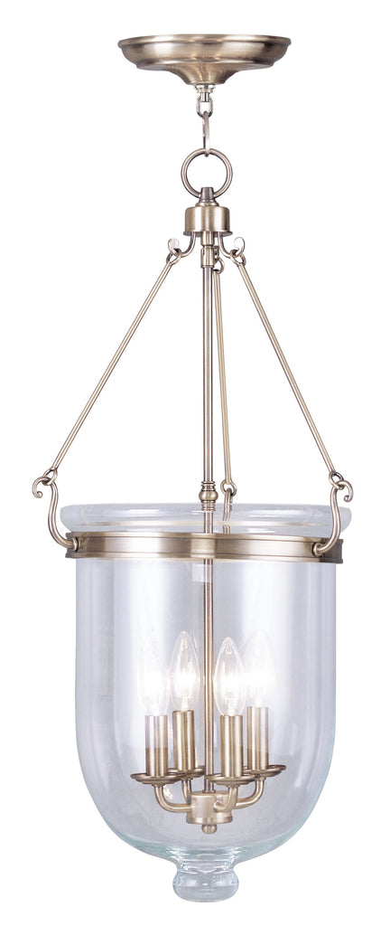 Livex Jefferson 4 Light Antique Brass Chain Lantern - C185-5065-01