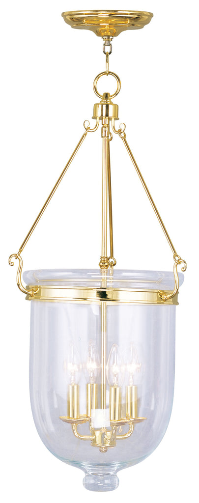 Livex Jefferson 4 Light Polished Brass Chain Lantern - C185-5065-02