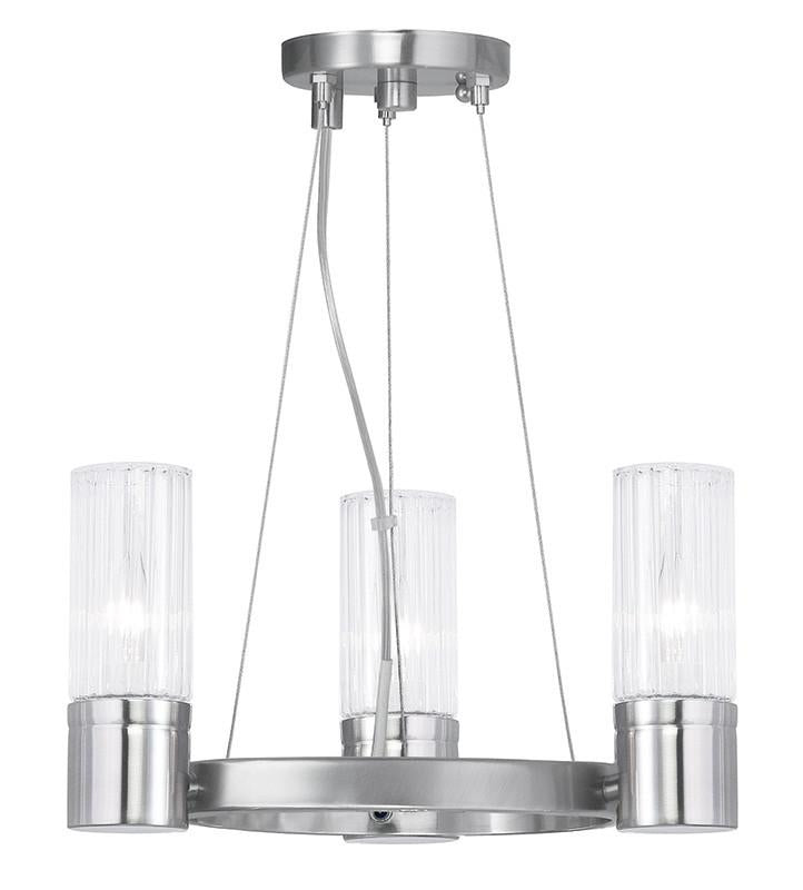 Livex Midtown 3 Light Brushed Nickel Mini Chandelier - C185-50693-91