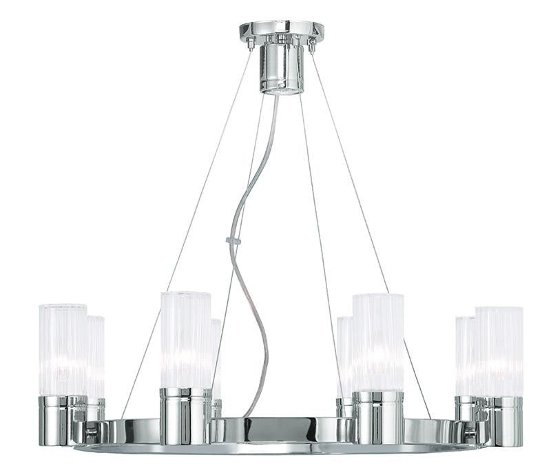 Livex Midtown 8 Light Polished Chrome Chandelier - C185-50698-05