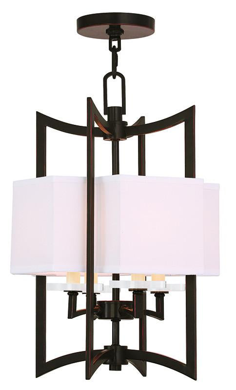 Livex Woodland Park 4 Light Olde Bronze Foyer Chandelier - C185-50703-67