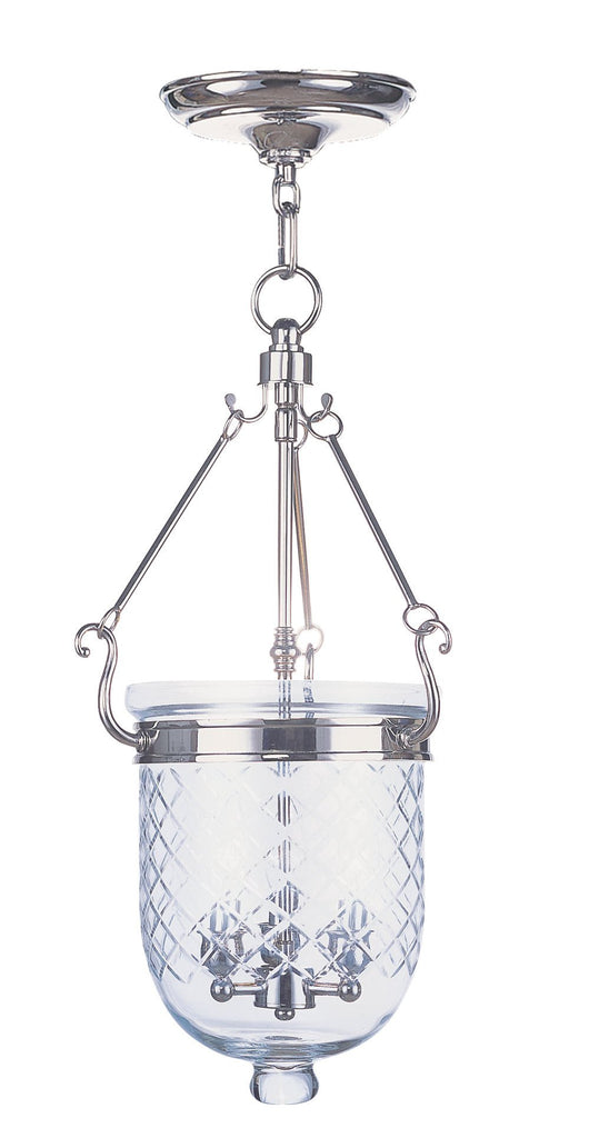 Livex Jefferson 3 Light Polished Nickel Chain Lantern - C185-5073-35