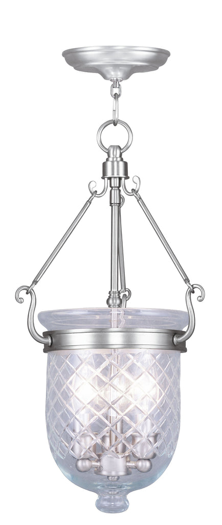 Livex Jefferson 3 Light Brushed Nickel Chain Lantern - C185-5073-91