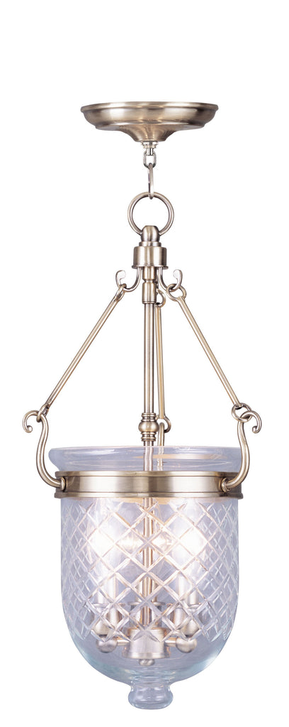 Livex Jefferson 3 Light Antique Brass Chain Lantern - C185-5074-01