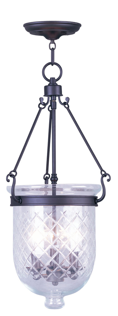 Livex Jefferson 3 Light Bronze Chain Lantern - C185-5074-07