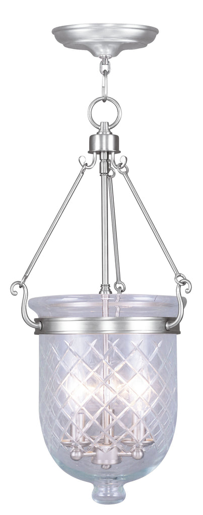 Livex Jefferson 3 Light Brushed Nickel Chain Lantern - C185-5074-91