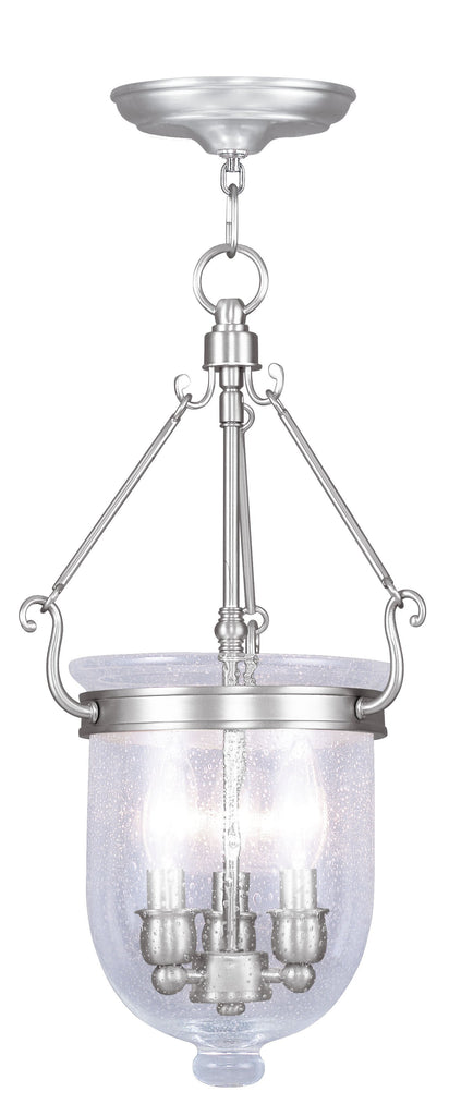 Livex Jefferson 3 Light Brushed Nickel Chain Lantern - C185-5083-91