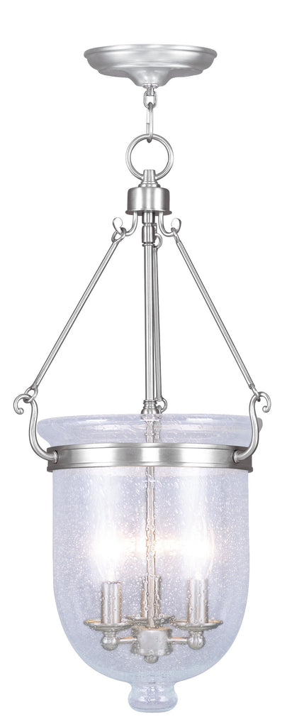Livex Jefferson 3 Light Brushed Nickel Chain Lantern - C185-5084-91
