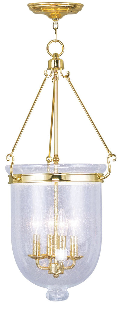 Livex Jefferson 4 Light Polished Brass Chain Lantern - C185-5085-02