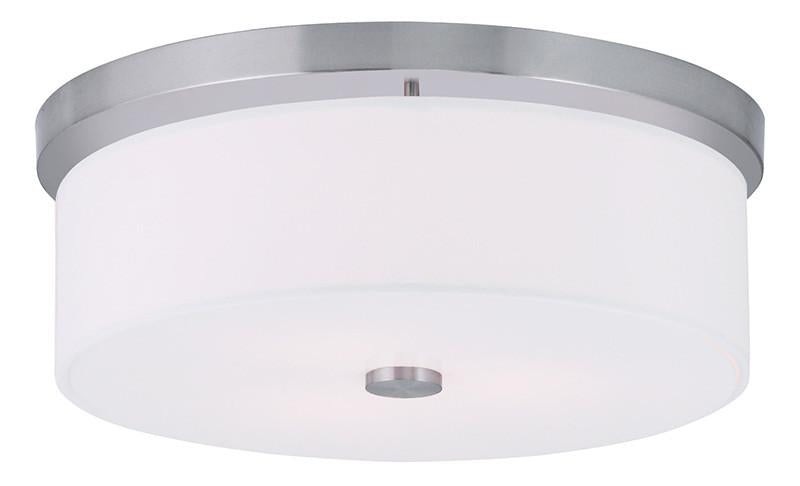 Livex Meridian 3 Light Brushed Nickel Ceiling Mount - C185-50864-91