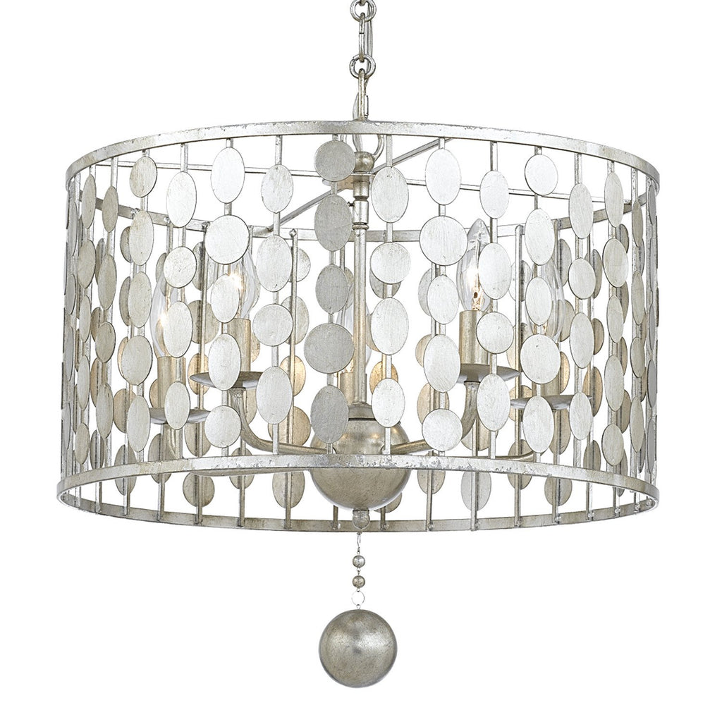5 Light Antique Silver Eclectic Industrial Glam Chandelier - C193-545-SA