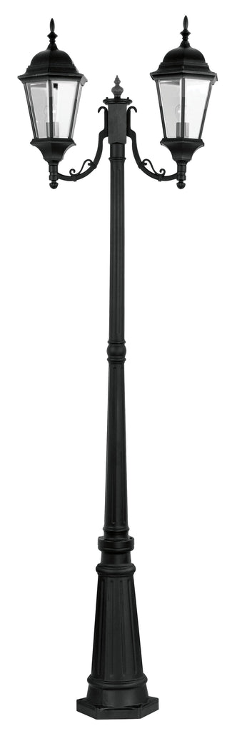 Livex Hamilton 2 Light Black Outdoor 2 Head Post - C185-7554-04
