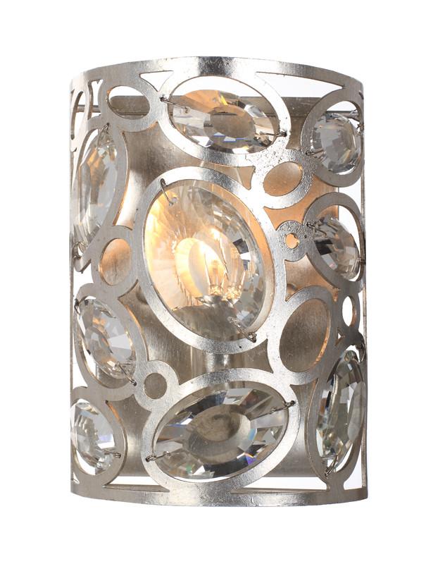 1 Light Distressed Twilight Eclectic Sconce Draped In Hand Cut Crystal - C193-7581-DT