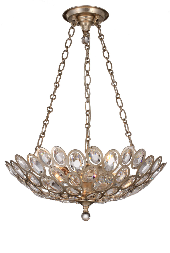 3 Light Distressed Twilight Eclectic Chandelier Draped In Hand Cut Crystal - C193-7584-DT