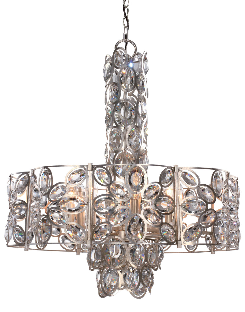 8 Light Distressed Twilight Eclectic Chandelier Draped In Hand Cut Crystal - C193-7588-DT