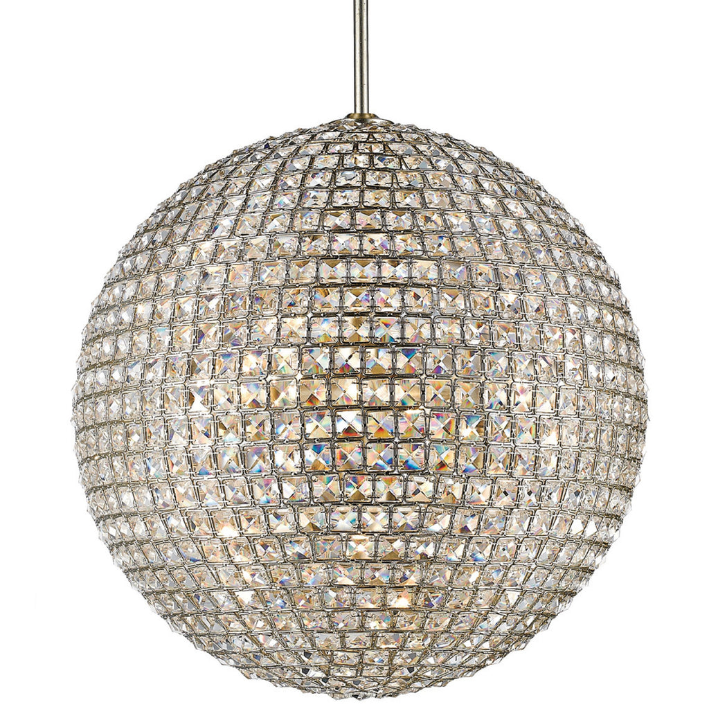 5 Light Distressed Twilight Glam Crystal Eclectic Chandelier Draped In Square Faceted Jewels Crystal - C193-7805-DT