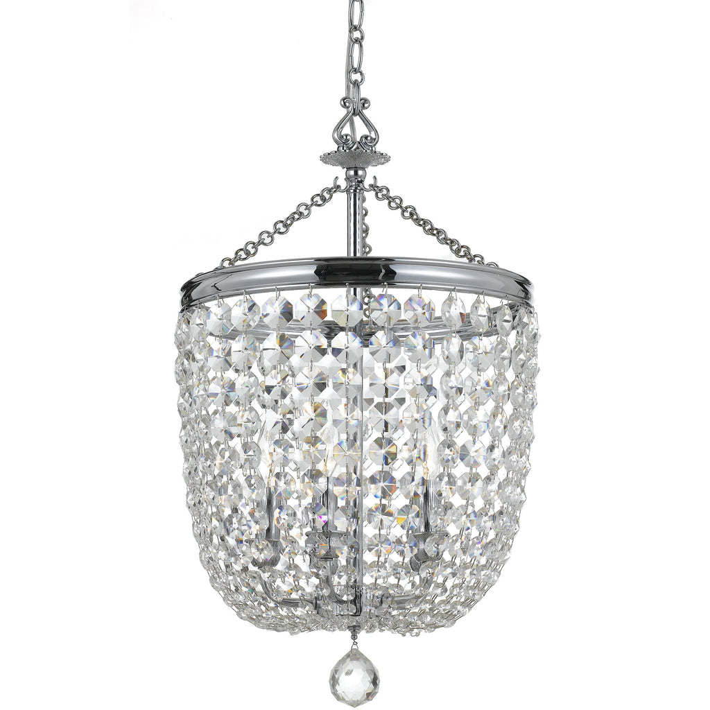 5 Light Polished Chrome Transitional Traditional Crystal Chandelier Draped In Clear Swarovski Strass Crystal - C193-785-CH-CL-S