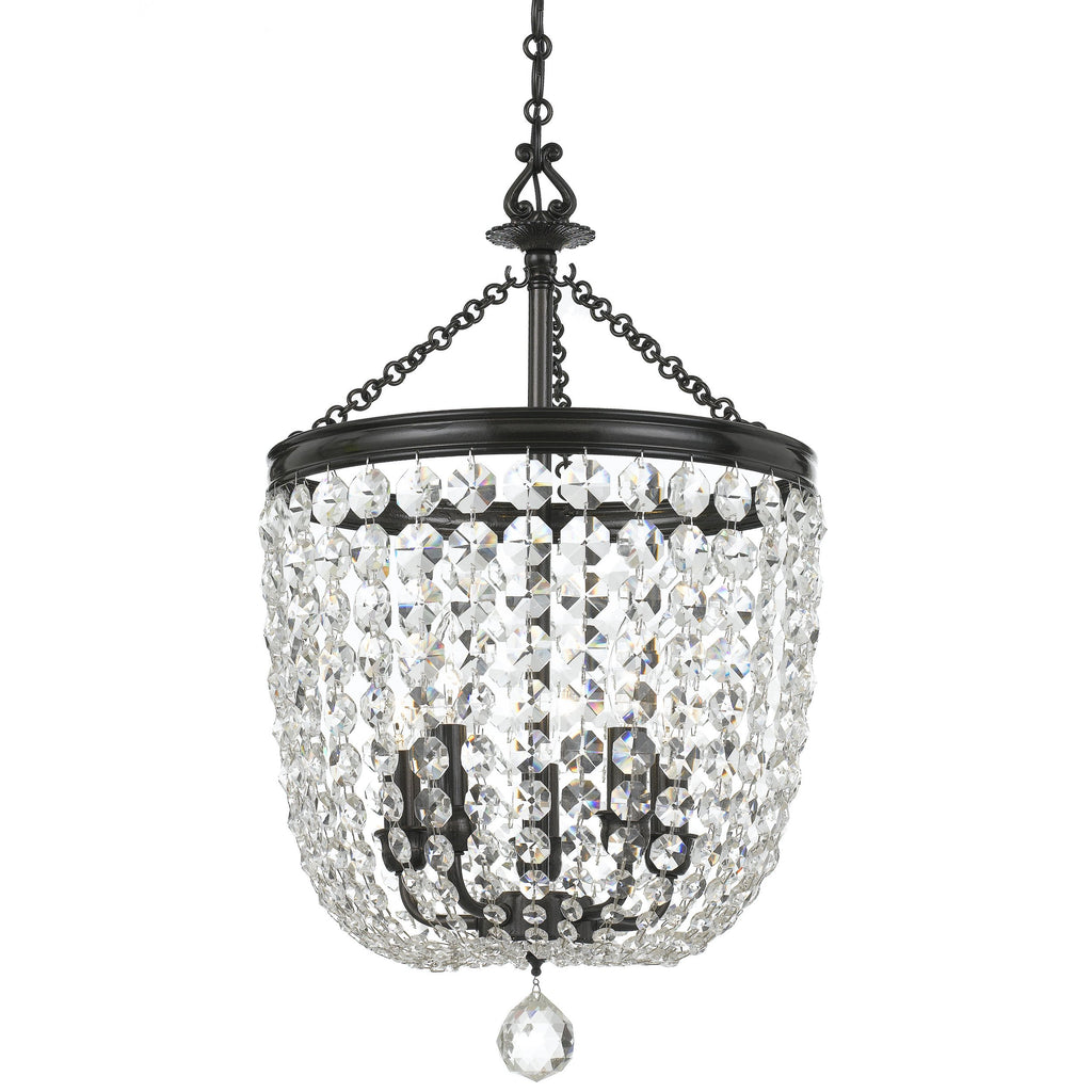 5 Light Polished Chrome Transitional Traditional Crystal Chandelier Draped In Clear Swarovski Strass Crystal - C193-785-VZ-CL-S