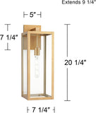Titan 20 1/4" Soft Gold Clear Glass Modern Outdoor Wall Lantern
