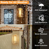 21" Large Gold Outdoor Wall Lantern, IP65 Waterproof Modern Porch Light