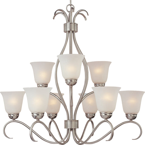 Basix 9-Light Chandelier Satin Nickel - C157-10128ICSN