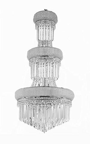 French Empire Empress Crystal (Tm) Chandelier Optical-Quality Fringe Prisms H50" X W30" - Perfect For An Entryway Or Foyer - A500-B40/Cs/541/24