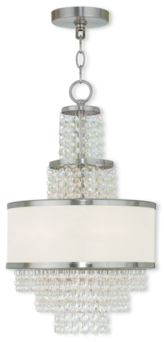 Livex Prescott 3 Light Brushed Nickel Mini Chandelier - C185-50783-91