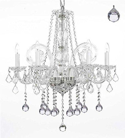 Crystal Chandelier Lighting With Crystal Balls H25" X W24" - G46-B6/385/5