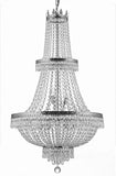 Set of 2-1 French Empire Crystal Chandelier Lighting H50" X W24" and 1 French Empire Crystal Gold Chandelier Lighting - Great for The Dining Room, Foyer, Entry Way, Living Room - H30" X W24" - 1EA CS/870/15 + 1EA SILVER/870/9 A500-