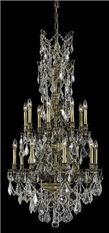 C121-9616D27AB/RC By Elegant Lighting Monarch Collection 16 Light Chandeliers Antique Bronze Finish
